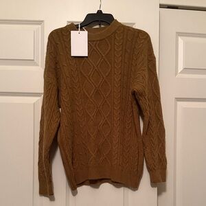 NWT Aelfric Eden Cable Knit Brown Sweater
